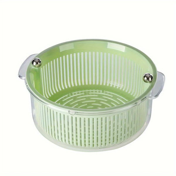 Multi-functional 2-Tier Kitchen Colander Basket with Dual Strainers for Convenient Washing 