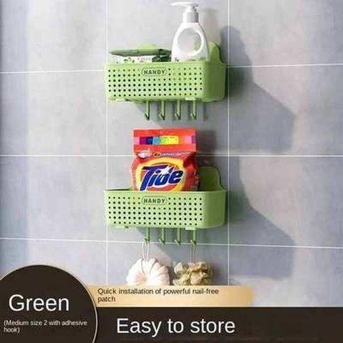 Multifunctional Bathroom Shelf Organizer No-drill Wall Mount