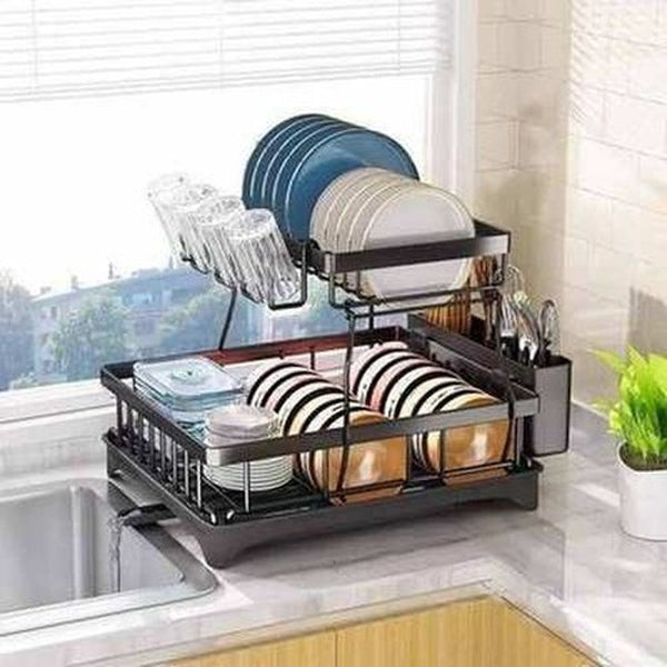 Multifunctional Double-Layer Dish Filter Rack