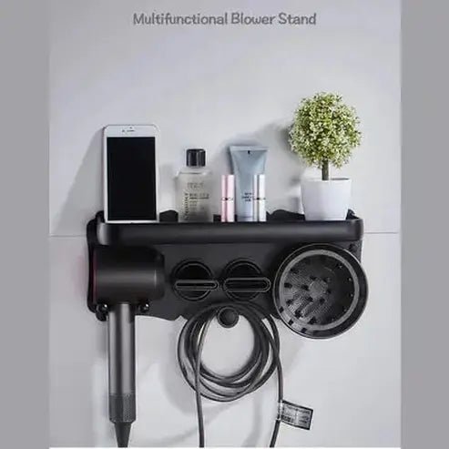 No Drilling Metal Wall-Mounted Hair Dryer Holder