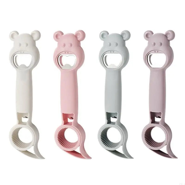 P0UA Multifunctional Bear Bottle Opener 4 in 1 for Beverage Bottle Openers