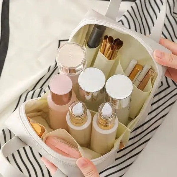 PU Large Cosmetic Bag: Stylish Makeup Organizer for Travel