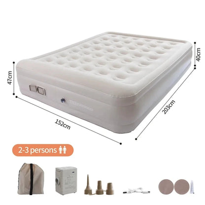 PVC Flocked Inflatable Camping Mattress with Independent Air Pump