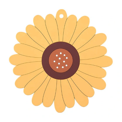 PVC Sunflower Hot Pot Holder – Anti-Slip Heat-Resistant Kitchen Mat