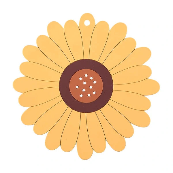 PVC Sunflower Hot Pot Holder – Anti-Slip Heat-Resistant Kitchen Mat