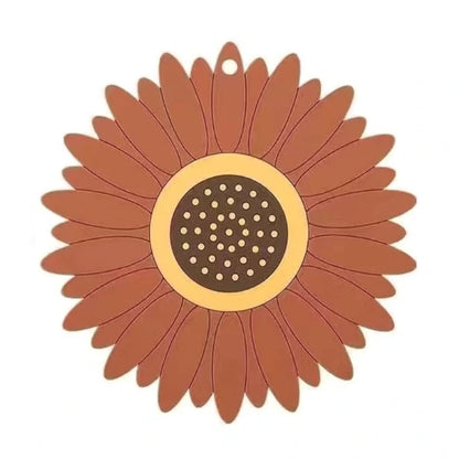 PVC Sunflower Hot Pot Holder – Anti-Slip Heat-Resistant Kitchen Mat