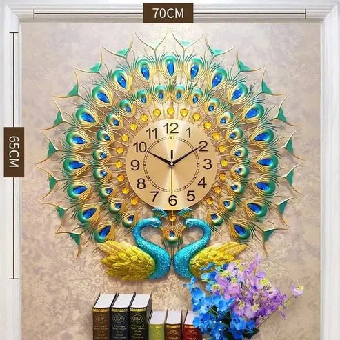 Peacock and Phoenix Large Decorative Wall Clock