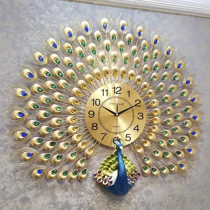 Peacock and Phoenix Large Decorative Wall Clock