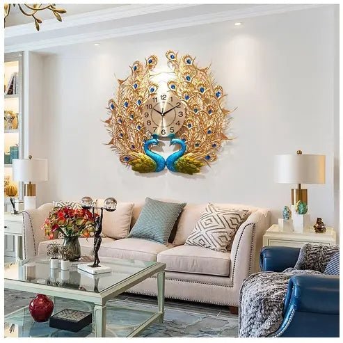 Peacock and Phoenix Large Decorative Wall Clock