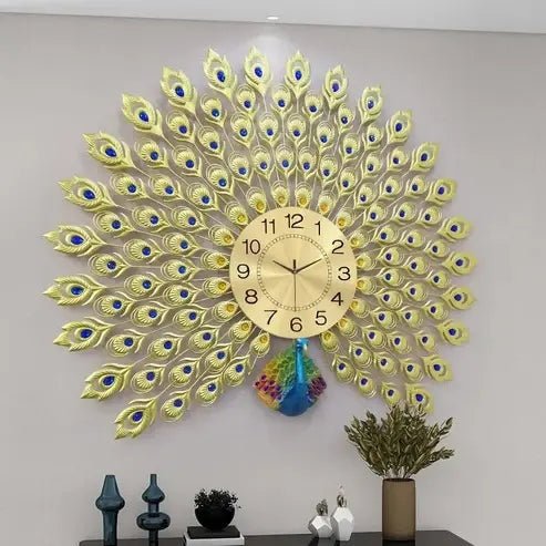 Peacock and Phoenix Large Decorative Wall Clock