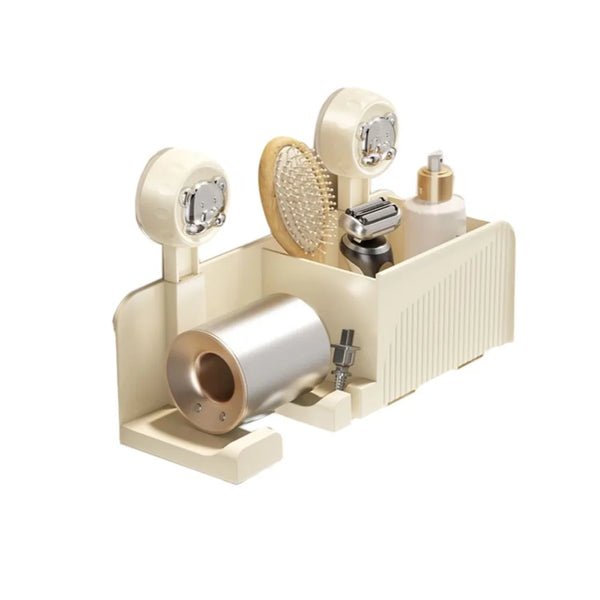 Plastic Suction Cup Hair Dryer Holder, Punch-free Space Saving Hair Dryer Storage Rack