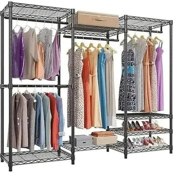 Portable Closet with 4 Hang Rods and 8 Shelves