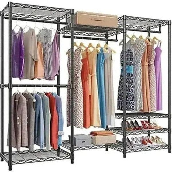 Portable Closet with 4 Hang Rods and 8 Shelves