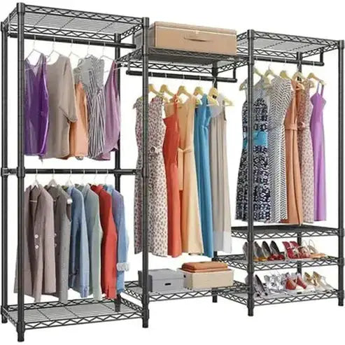 Portable Closet with 4 Hang Rods and 8 Shelves