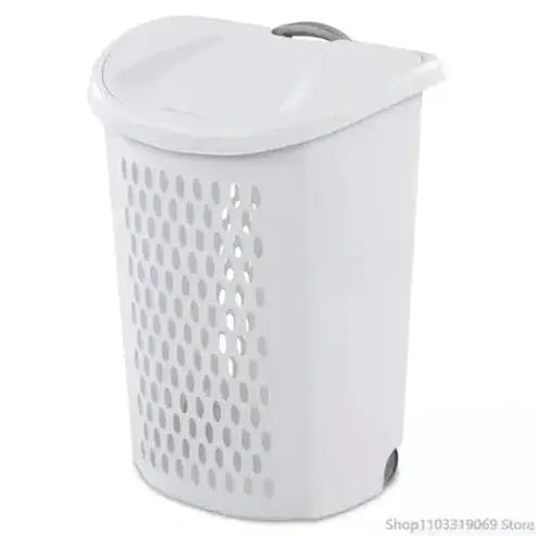 Portable Rolling Laundry Hamper with Lid, Wheels