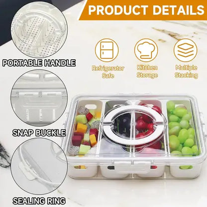 Portable Snack Tray with Lid Handle