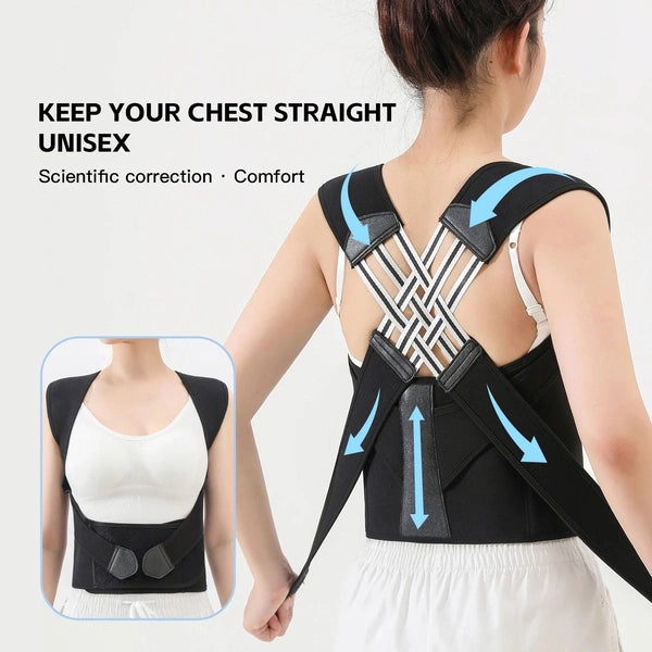 Posture Back Brace, Adjustable Back Support Strap to Prevent Spinal Distortion