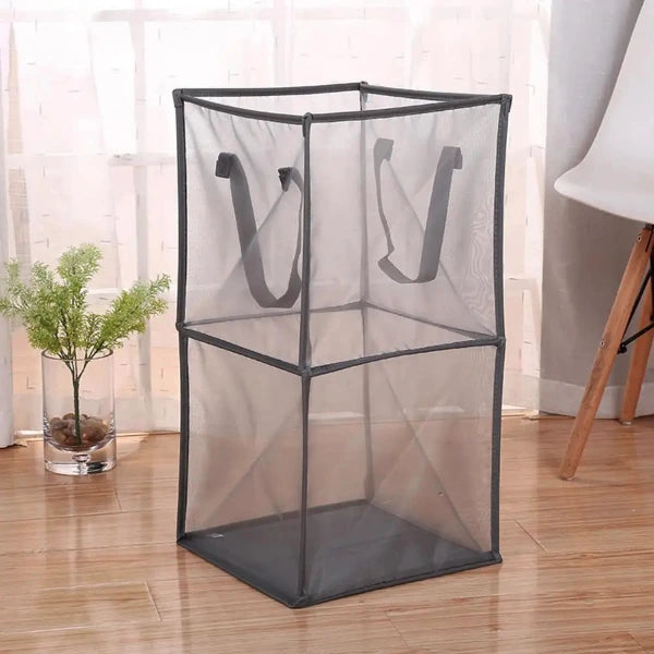 Practical Dirty Clothes Hamper Convenient Foldable Oxford Cloth Mesh 