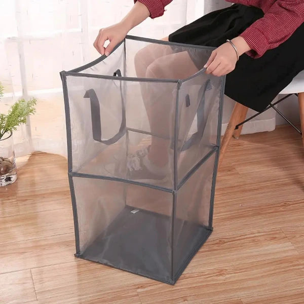 Practical Dirty Clothes Hamper Convenient Foldable Oxford Cloth Mesh 