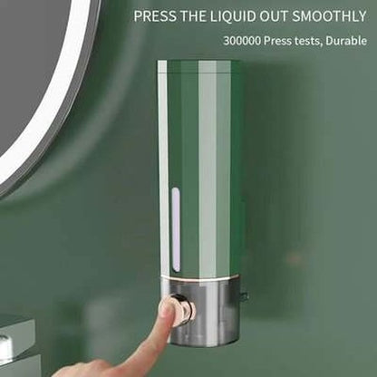 Push-button wall-mounted liquid soap dispenser