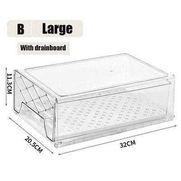 Refrigerator Drawer Organizer Bins with Pull-out Drawer