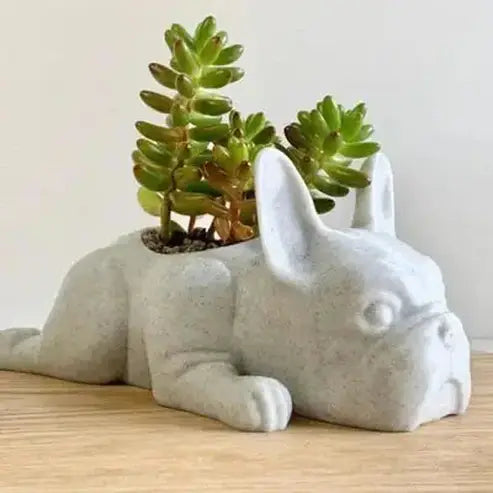 Resin French Bulldog succulent planter ornaments