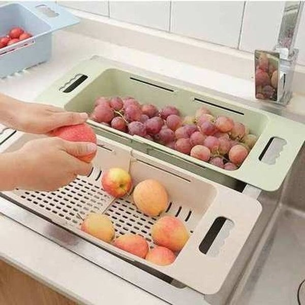 Retractable Drain Basket Dish Drainer