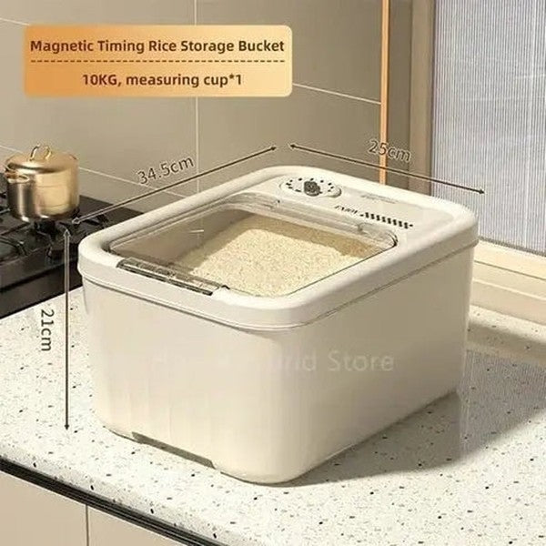 Rice Storage Box with Built-In Dispenser