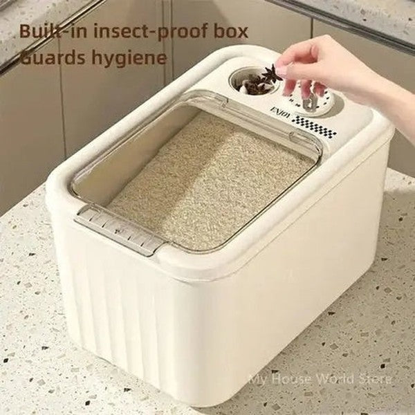 Rice Storage Box with Built-In Dispenser