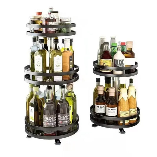 Rotatable Storage Rack, Condiment Holder, Salt Oil Sauce Vinegar Spice Jar Rack