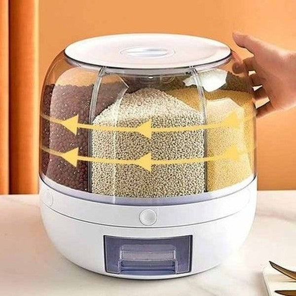Rotating Cereal Dispenser Rice Storage Container