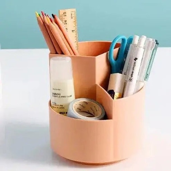 Rotating Desktop Makeup Brushes Organizer Box
