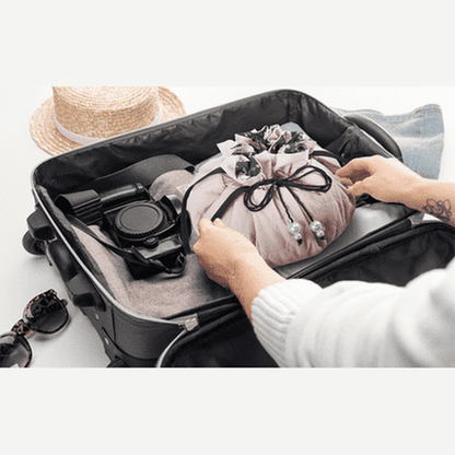 Drawstring Makeup Bag for Women Travel Cosmetic Bag Organizer Case with Clear Pouch Set. Luggage and Bags. Type: Cosmetic and Toiletry Bags. Material: Polyester.