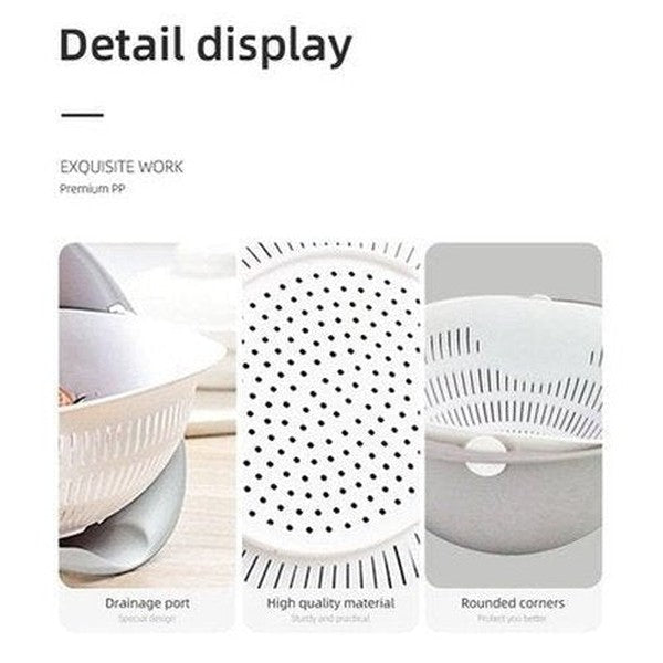 Rotatable Double-layer Food Washing Colander
