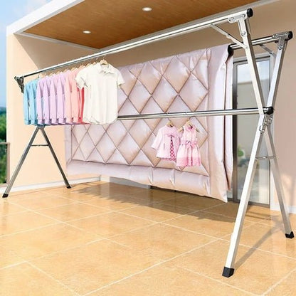 Telescopic Stainless Steel Drying Rack for Indoor & Outdoor Use