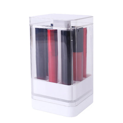 Grids Press Lift Lipstick Storage Box Press to Open Transparent Lip Glaze Holder