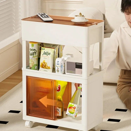 Tier Kitchen Basket Rolling Cart, Utility Cart on Wheels