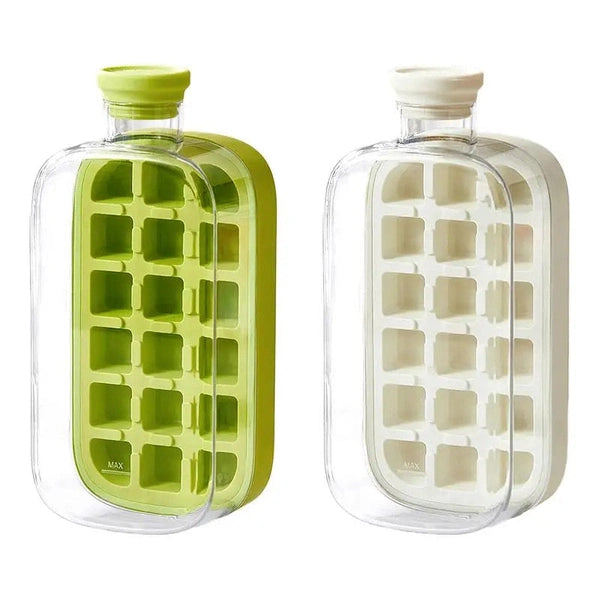 Portable Silicone Freezer Ice Trays, Zero-Contact Pressure Ice Cube Mold