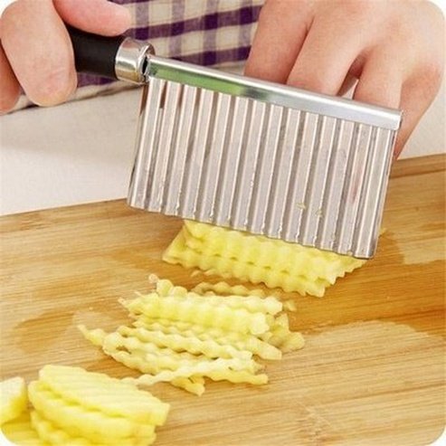Potato Cutter French Fries Maker Stainless Steel Wavy Knife French Fries Cutter Kitchen Knife French Fries. Kitchen Tools & Utensils. Type: Kitchen Slicers.