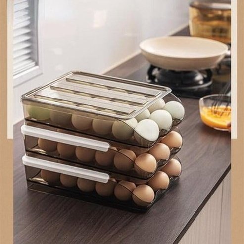 Fridge Clear Plastic Sliding Egg Storage Box