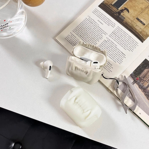 3D Cartoon Horrible Tiger Teeth Silicone Protective Case for AirPods