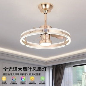 RC Ceiling Fan Lamp LED Three-color Lighting Integrated Fan Lamp Frequency Conversion Mute Modern Household Ceiling Fan Lamp. Decor: Lamps.