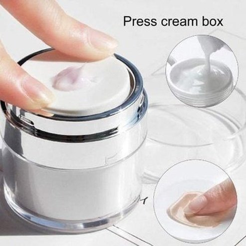 Refillable Airtight Press Face Cream Dispenser Jar 