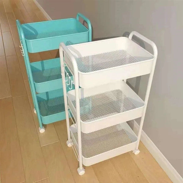 Mobile Rolling Storage Cart with Wheels - Multi-Layer Shelf for Kitchen, Bathroom, Bedroom