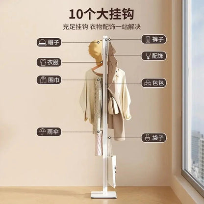 Balcony Clothes Drying Coat Rack, Bedroom Foldable Storage Coat Clothes Hanger