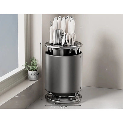 Rotating Knife Holder, Shelf, Kitchen Countertop Chopstick Cage, Knife Holder