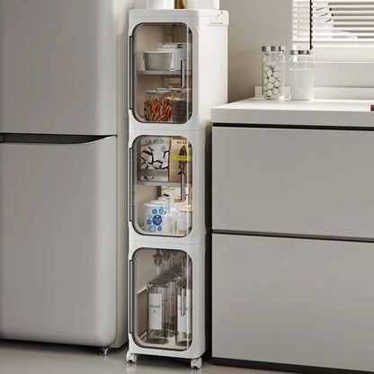 Movable Multilayer PP Rolling Cart Storage Organizer, Storage Rack Cart Shelf