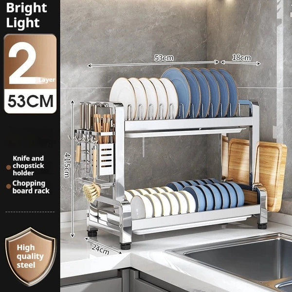 3-Tier Kitchen Dish Drying Rack with Utensil Holder