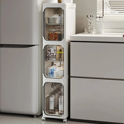 Movable Multilayer PP Rolling Cart Storage Organizer, Storage Rack Cart Shelf