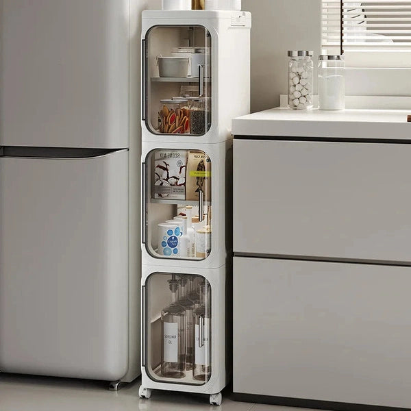 Movable Multilayer PP Rolling Cart Storage Organizer, Storage Rack Cart Shelf